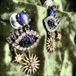 Оригинальные масонские серьги всевидящее око от бренда Empire. Серёжки в виде глаза, синие серёжки — изображение 4