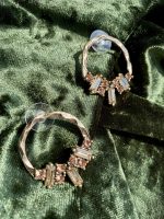 Сережки-кольца. Серьги-кольца с кристаллами и винтажным чернением — изображение 6