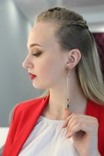 Длинные сережки в виде змей. Серьги-змеи с натуральными камнями на цепочках