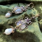 Оригінальні сережки у вигляді скарабеїв з культивованими перлами — изображение 8