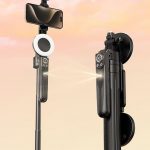 Селфи палка штатив ES-B181 с пультом 3 в 1 + подсветка + слежка за объектом + управление жестами.