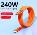 Type C кабель быстрая зарядка 100- 240W + дисплей + PD,  для всех  устройств.