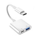 Адаптер USB-C OTG, 2-в-1 Type-C на USB 3.0 с зарядкой PD, совместим с Android, iPhone .