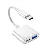 Адаптер USB-C OTG, 2-в-1 Type-C на USB 3.0 с зарядкой PD, совместим с Android, iPhone .