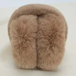 Бархатные меховые  наушники складные  / теплые наушники для девушек  / зимние наушники/ весна осень Коричневий