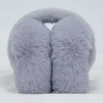 Бархатные меховые  наушники складные  / теплые наушники для девушек  / зимние наушники/ весна осень Сірий