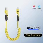 Универсальный кабель 65W+PD   TYPE-C. Lighting , USB/  4-in-1 с поддержкой CarPlay/CarLife — изображение 5
