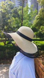 Женская соломенная шляпа "Элегантное Лето" с сетчатым кантом — изображение 4