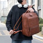 Мужской рюкзак из высококачественной экокожи, 30л — водоотталкивающий, деловой стиль (3 цвета) — изображение 3