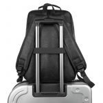 Мужской рюкзак из высококачественной экокожи, 30л — водоотталкивающий, деловой стиль (3 цвета) Чёрный — изображение 2