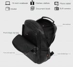 Мужской рюкзак из высококачественной экокожи, 30л — водоотталкивающий, деловой стиль (3 цвета) Чёрный — изображение 5