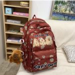 Рюкзак Capybara с мягкой игрушкой | Школьный рюкзак с капибарами красный — изображение 5