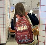 Рюкзак Capybara с мягкой игрушкой | Школьный рюкзак с капибарами красный — изображение 8