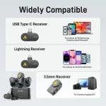 Maono Wave T5 — беспроводной микрофон с двумя передатчиками (Type-C) IPHONE/ANDROID — изображение 3