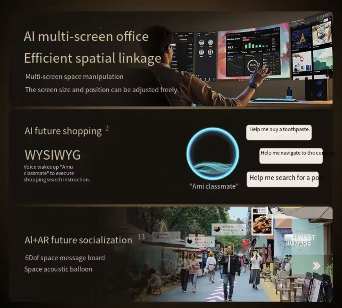 INMO AIR 3 AR VR AI очки  16MP Camera 8-core 1080P /RING/TOUCHPAD — изображение 5