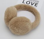 Бархатные меховые  наушники / теплые наушники для девушек  / зимние наушники Бежевий — изображение 2
