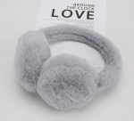 Бархатные меховые  наушники / теплые наушники для девушек  / зимние наушники Сірий — изображение 3