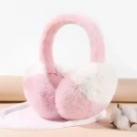 Тёплые плюшевые наушники с имитацией норки/расцветки на любой вкус – идеальный зимний аксессуар.TOP 2025 Рожевий з білим