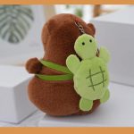 Мягкая игрушка Капибара — брелок 10- 12 см разные   Капибара 10 см с рюкзачком-черепашкой (зелёный)
