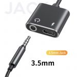 Переходник Type-C PD+ Music 3.5 jack / type- c charge , гарнитура. IOS - Android чёрный — изображение 2