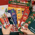 Новогодний набор  гелевых ручек Merry Christmas 2 шт + 2 стержня + стикеры