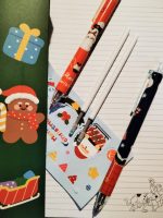 Новогодний набор  гелевых ручек Merry Christmas 2 шт + 2 стержня + стикеры — изображение 6