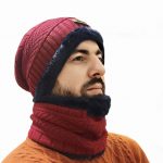 Зимний мужской комплект шапка + хомут (снуд), тёплый