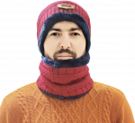 Зимний мужской комплект шапка + хомут (снуд), тёплый — изображение 3