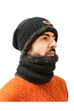 Зимний мужской комплект шапка + хомут (снуд), тёплый — изображение 2