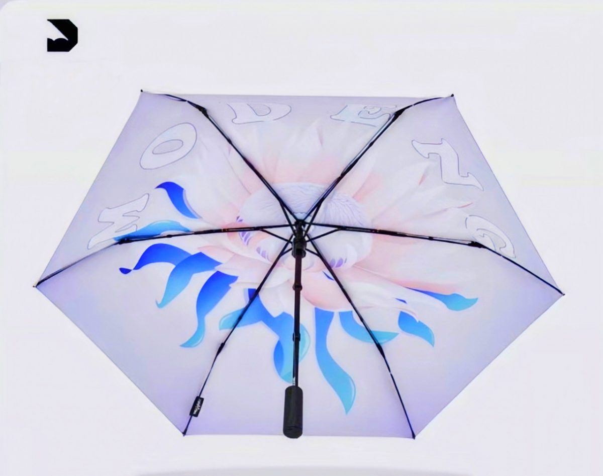 Magic Electric Umbrella 108 см | Автоматический зонт с электроприводом UPF50+ Фиолетовый цветочный 104 — изображение 3
