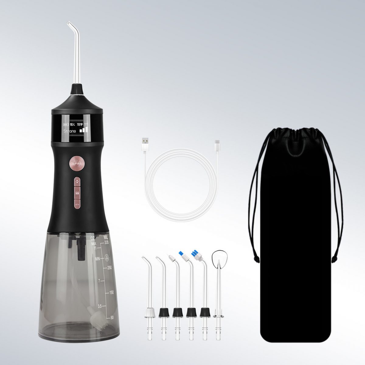 Беспроводной ирригатор LP221 для чистки зубов и полости рта/10 уровней давления/6 насадок/ УФ / OLED-дисплей,335 мл. — изображение 3